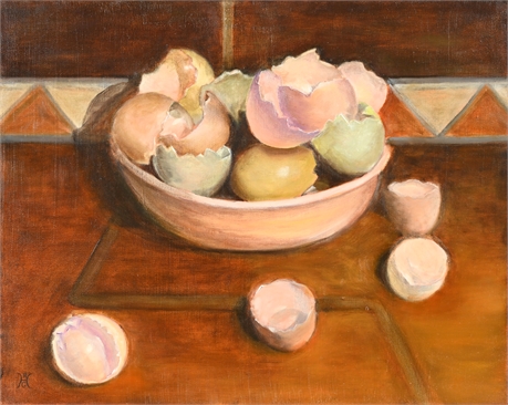 "Eggstempore" Oil on Canvas, by Holly Goettelmann