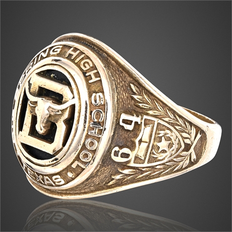 10K 1964 Big Spring High School Texas Gold Class Ring, Herff Jones, 12.38g