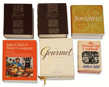 Julia Child, Gourmet, and Bon Appetit Cookbooks