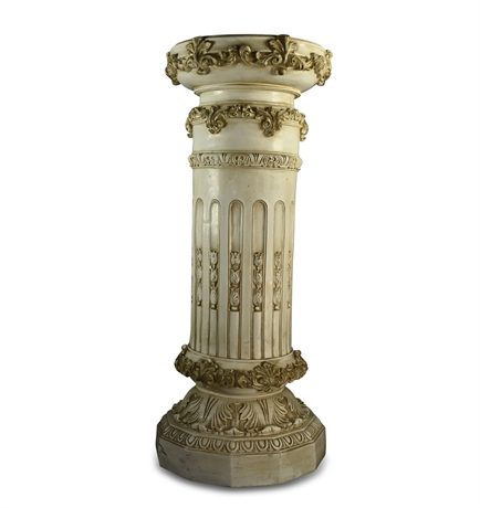 Vintage Cast Plaster Column Pedestal