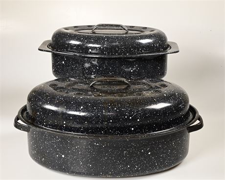 Vintage Enamel Roasting Pans