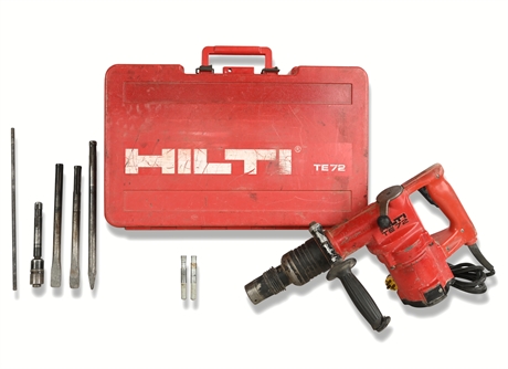 Hilti TE 72 Rotary Hammer Drill with Case, Accessories