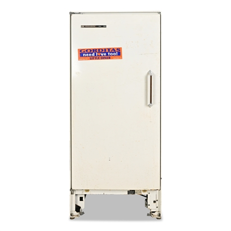 Frigidaire Deluxe 100 Single-Door Refrigerator — "Gorditas" Diner Sticker