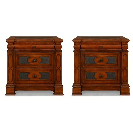 Pair of Monarch Valley B493-93 Cherry Nightstands by Ashley Furniture