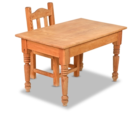 Pine Child's Table & Chair
