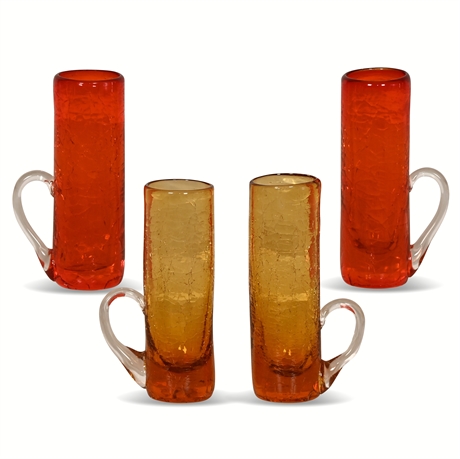 Set Crackle Glass Shot Glasses