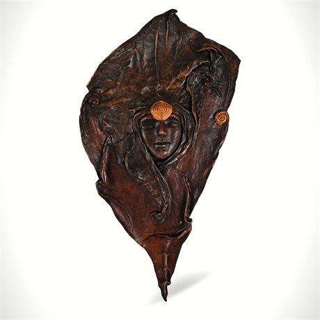 Rak & Loa Leather Wall Sculpture Mask – Tangier Morocco 1993