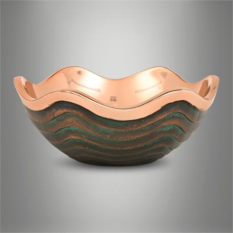 Lisa Smith for Nambé "Copper Canyon" Wave-Pattern Cast Bowl, 2009