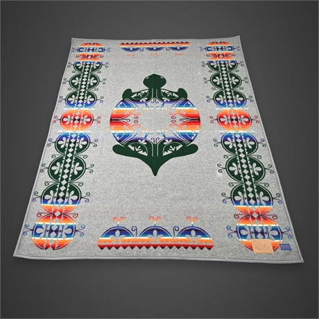 Pendleton “The Creation” Beaver State Robe, Wool-Cotton Blend, 80" × 64"