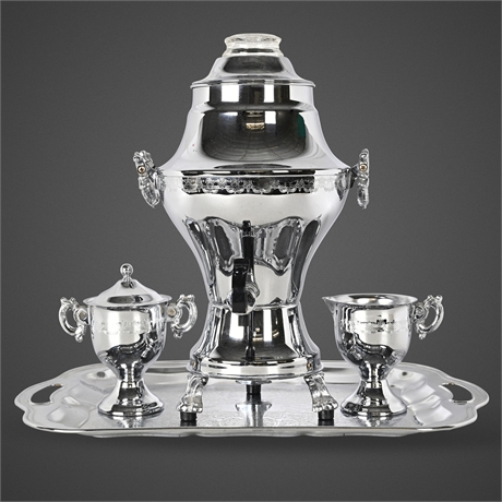 United 840A 12-Cup Electric Percolator — Tray, Creamer, Sugar, Cord, Tested