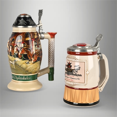 Anheuser-Busch Club Steins: 2005 Hitch at Home & 2007 Faust w/ COAs