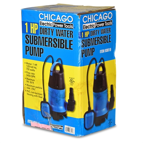 1 HP Dirty Water Submersible Pump by Chicago Electric Power Tools