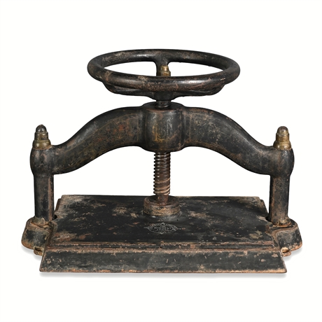 Cast Iron Book Binder's Nipping Press — 1893 Columbian Exposition Award