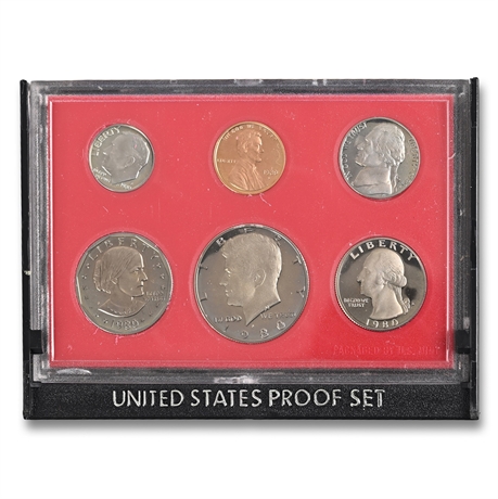 1980-S United States Mint Proof Set — Six Coins in Original Holder