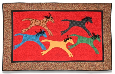 Equestrian Applique Quilted Tapestry