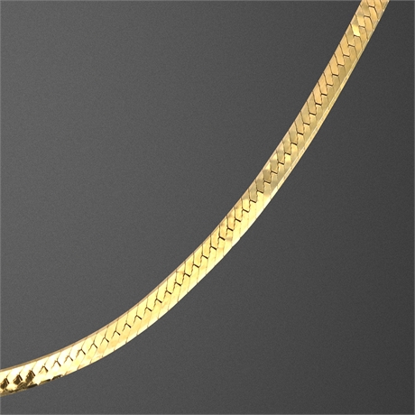 14K Gold 585 Herringbone Necklace 17.5" 2.38mm Yellow Solid