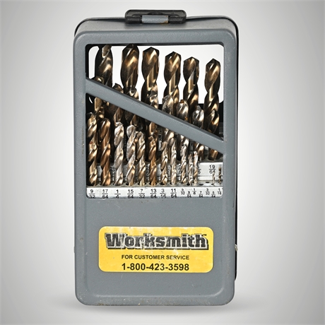 Worksmith Drill Bit Set – 27 Bits, Maker Marked Steel Case
