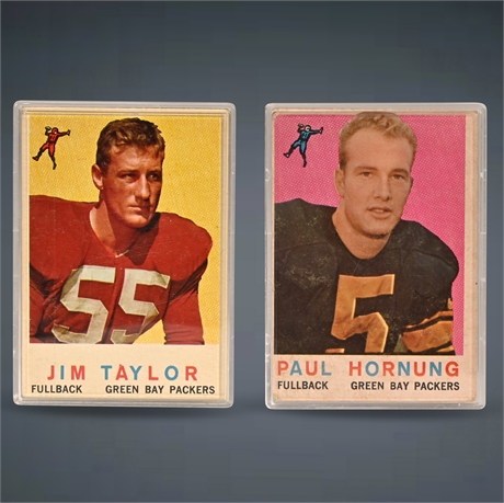 Green Bay Packers Jim Taylor and Paul Hornung Cards
