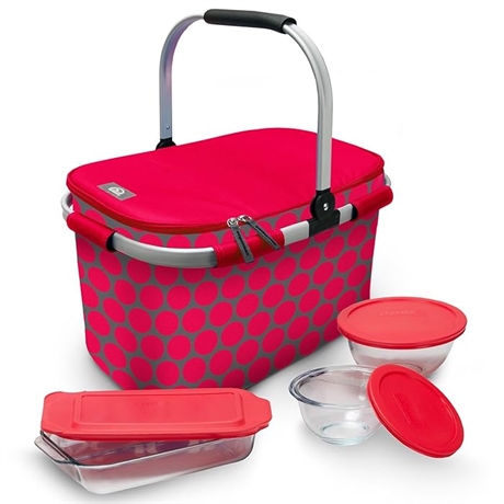 Igloo Red Polka Dots Party Basket