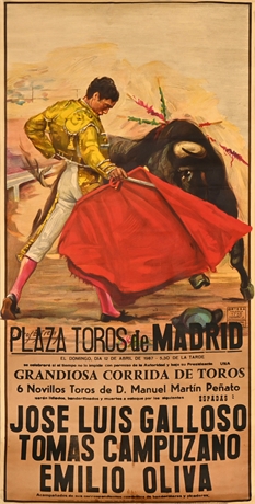 1987 Madrid Bullfighting Poster