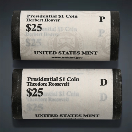 $50 Presidential $1 Coins - Unopened Rolls