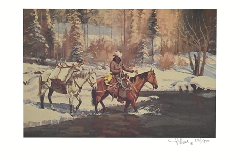 Cowboy Artist of America - "Tracking Weather, Oil" by Fred Fellows
