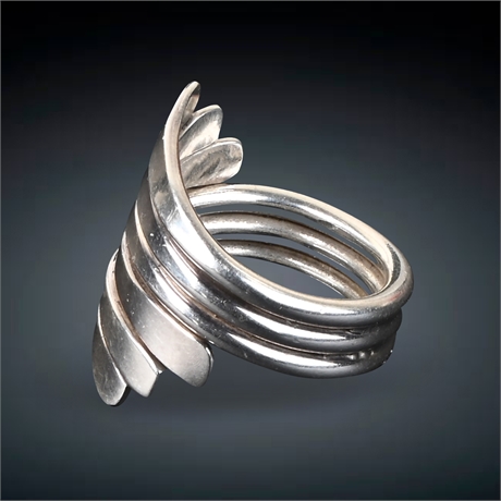 Modernist Silver Ring, Size 8