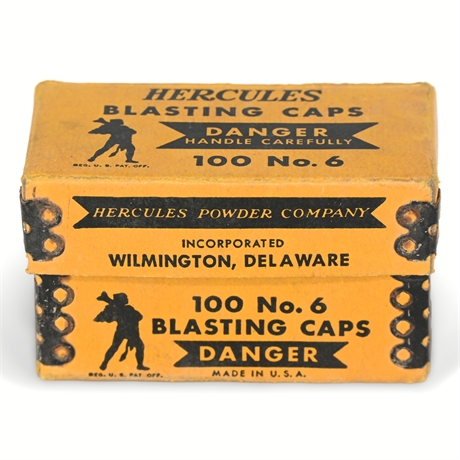 Hercules No. 6 Blasting Caps Box – 100 Count (Empty)