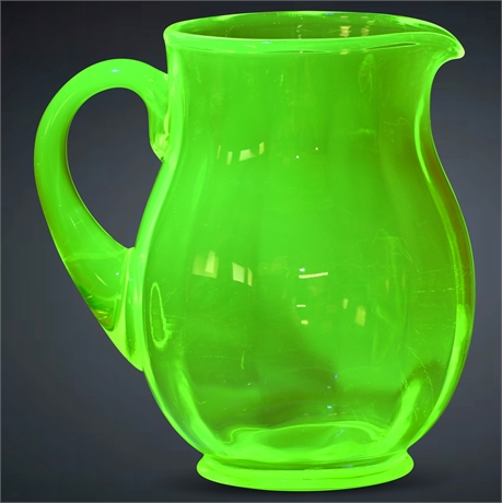 1930's Uranium Blown Glass Pitcher