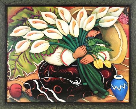 Carter Holman “Calla Lily Vendor” Framed Art Print, 26" x 32"
