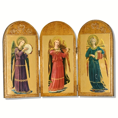 Vintage Fra Angelico's Musician Angels Florentine Triptych