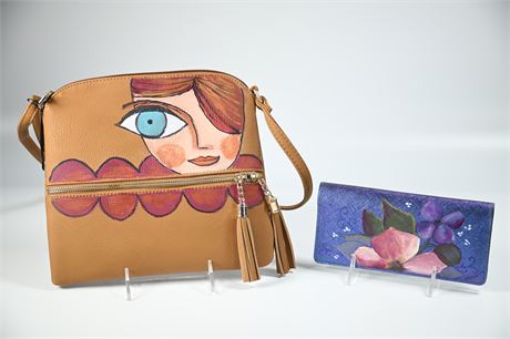 Hand Painted Purse and Wallet