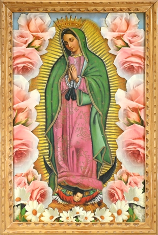 Carved Lacquered Virgen De Guadalupe