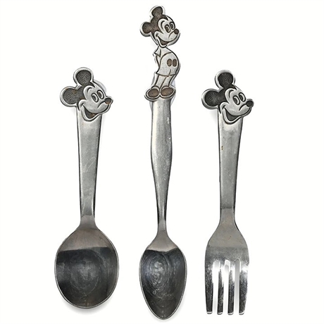 Vintage Disney Mickey Mouse Spoons and Fork