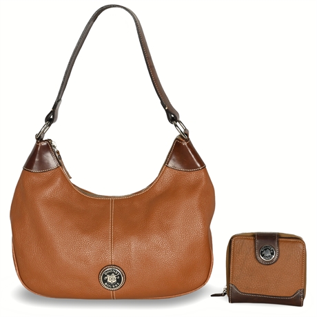 Dooney & Bourke Brown Pebbled Leather Shoulder Bag