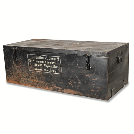 Antique Black Steel Strong Box – Lummus Co., Newark NJ