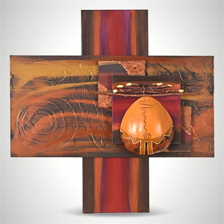 Janice M. Smith “Laughing Spirits” Mixed Media Wall Sculpture – 24”