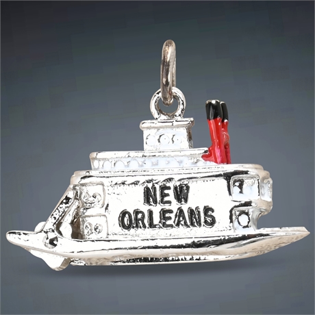 Sterling Silver New Orleans River Boat Charm