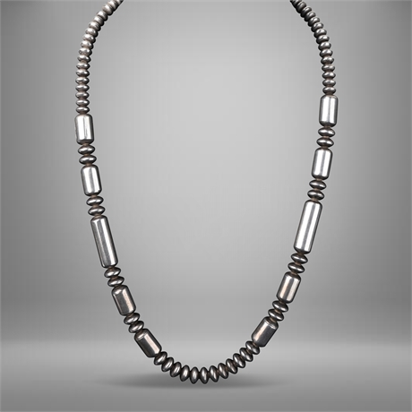Oxidized Silver Mixed Bead Navajo Pearls