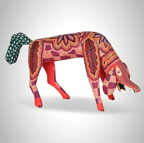 Expressive Oaxacan Dog Alebrije — Hand-Carved & Painted Copal Wood
