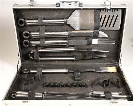 Barbecue Grill Utensil Set in Carrying Case