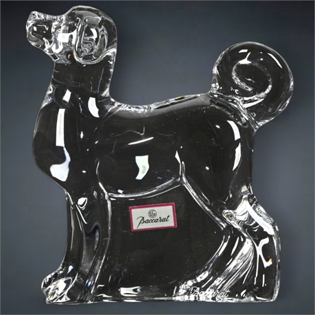 Baccarat Crystal Akita Dog Figurine - Zodiac Collection, Retired 1994