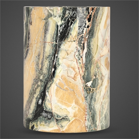 Polychrome Marble Wine Chiller, Vase, or Utensil Holder – 7"