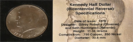 1976 Kennedy Half Dollar Bicentennial Reverse