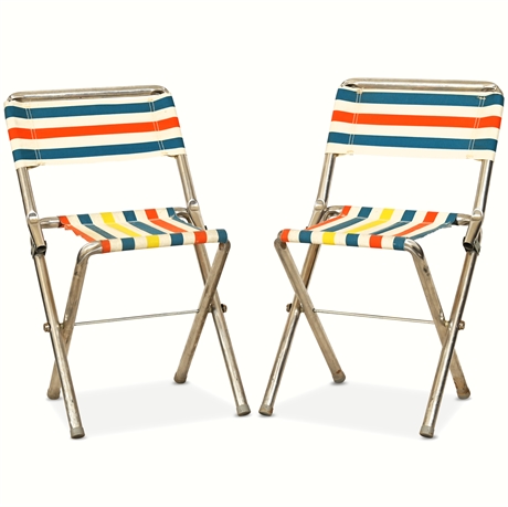 Pair Vintage Folding Camp Chairs