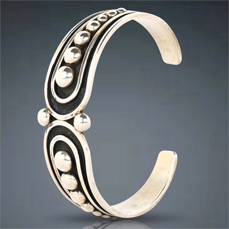 Jonathan Nez Navajo Sterling Silver Cuff Bracelet