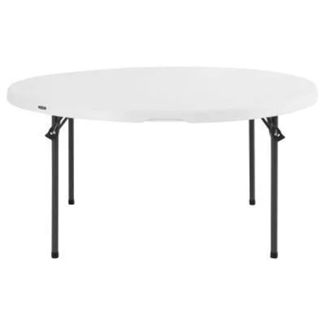 60-INCH ROUND COMMERCIAL FOLDING TABLE (WHITE GRANITE)