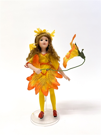 Danbury Mint Flower Fairies "Tiger Lily" Porcelain Doll