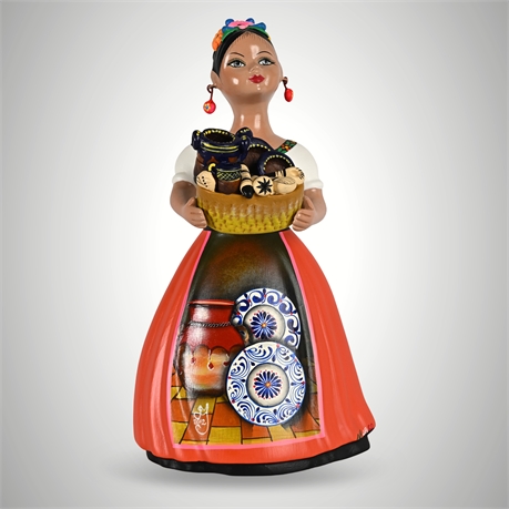 Najaco Lupita Original Tonala Hand Painted Ceramic Figure 11.5"
