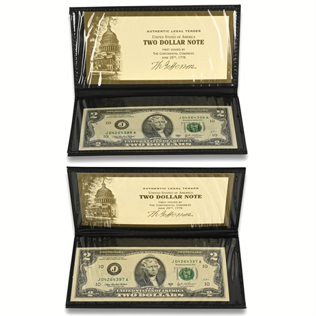 (2) Uncirculated $2 Bills